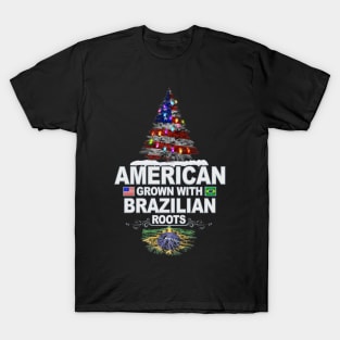 Christmas Tree  American Grown With Brazilian Roots - Gift for Brazilian From Brazil T-Shirt